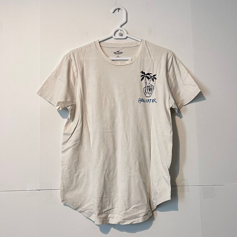Hollister Mens T-Shirt Size M White Dingy California West Coast Tour Peace